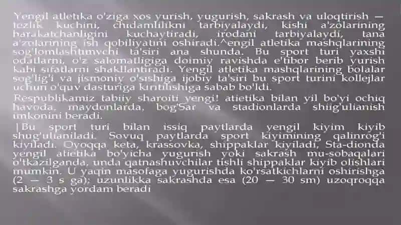 YENGIL ATLETIKANING RIVOJLANISH TARIXI 4