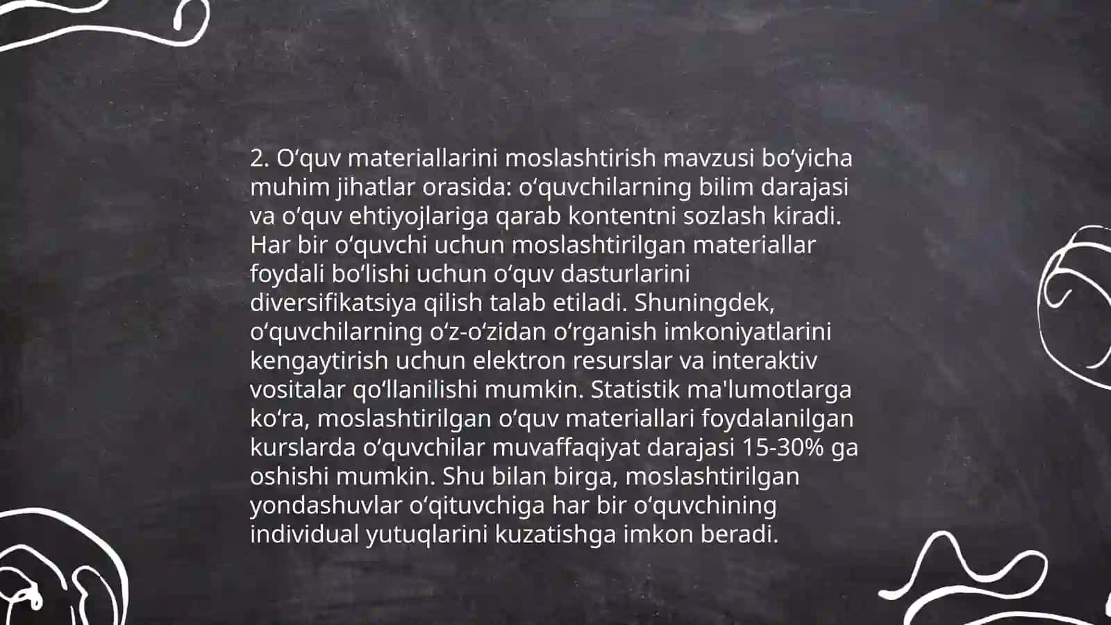 Koʻrishida nuqsoni boʻlgan bolalar inkulyuziv taʼlimida sinflarni va dars jarayonini moslashtirish 4