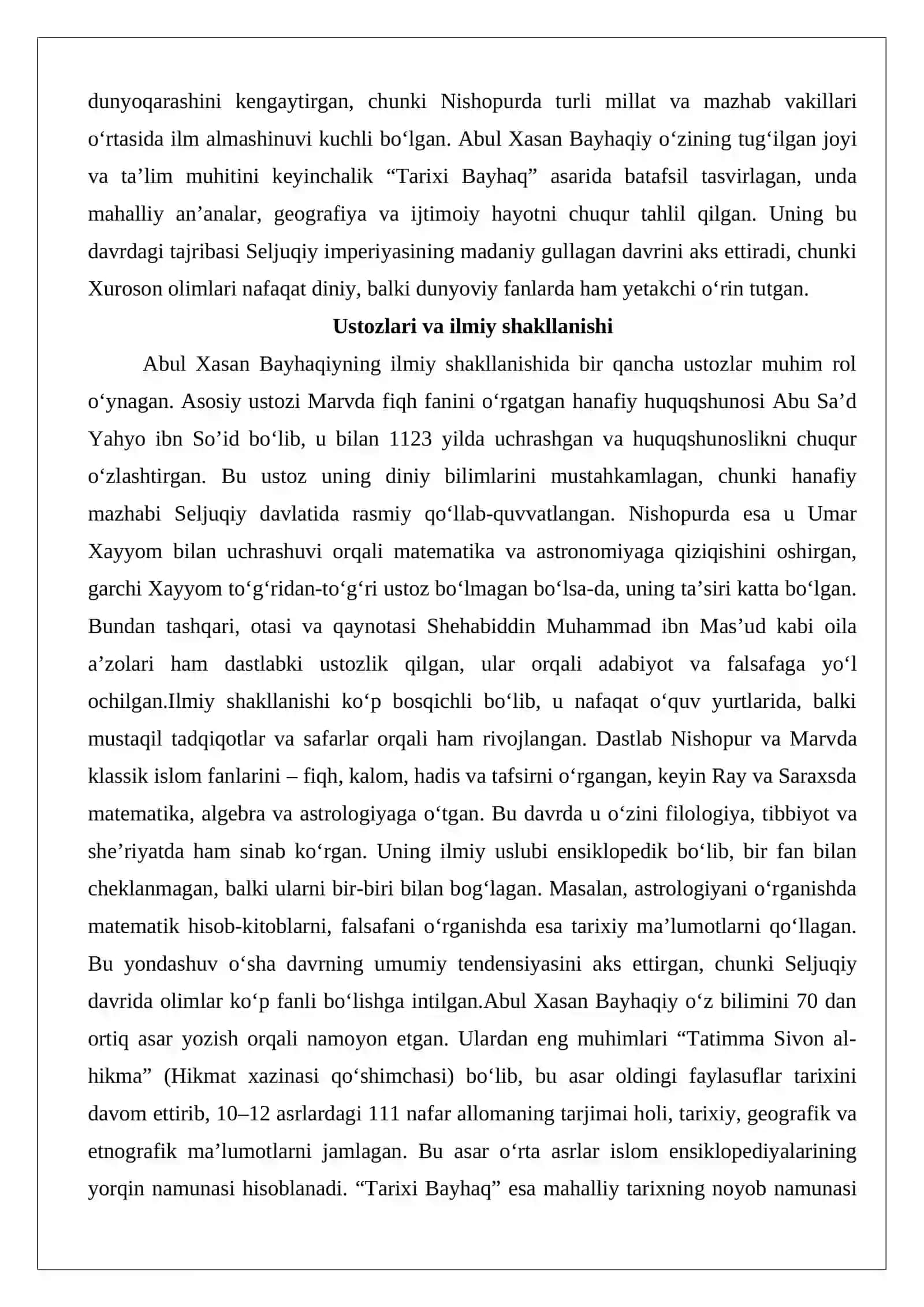 Abul Xasan Bayhaqiy (995-1077)ning “Tarixi Bayhaqiy” asari muhim tarixiy manba sif 4