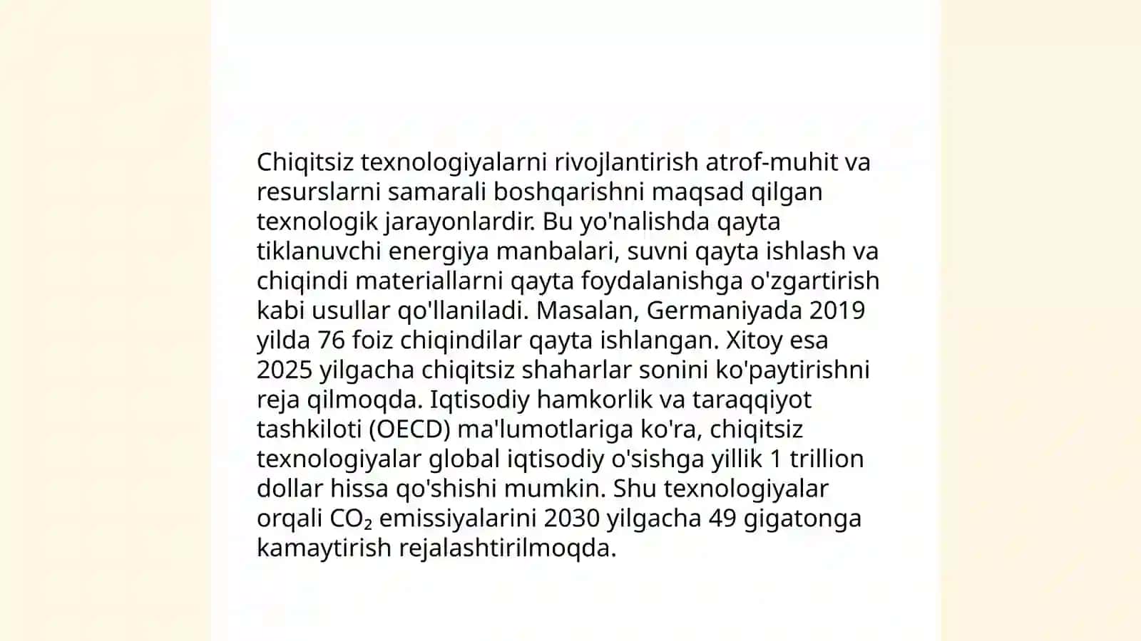 Kamchiqitli va chiqitsiz texnologiya va atrof muhitni ifloslanishidan saqlash 4