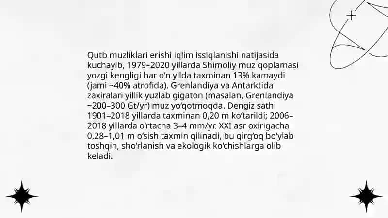 Ekologik muammolar. Iqlim òzgarishining tabiatga tasiri 4
