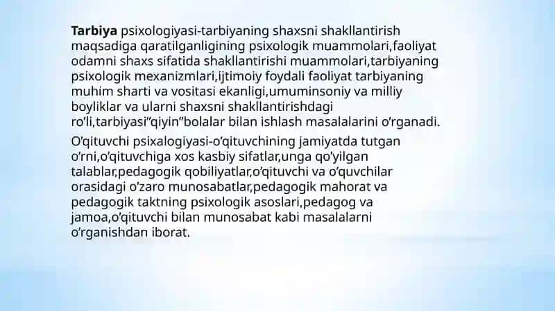 PEDAGOGIK  PSIXOLOGIYA:PREDMET,TUZILMA,MUAMMOLARI 4