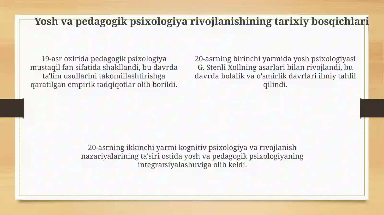 Yosh va pedagogik psixologiya fanining vazifalari va rivojlanish bosqichlari 4