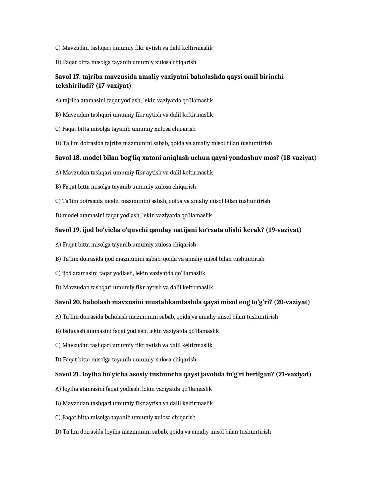 STEAM loyiha metodlari — 100 test 4