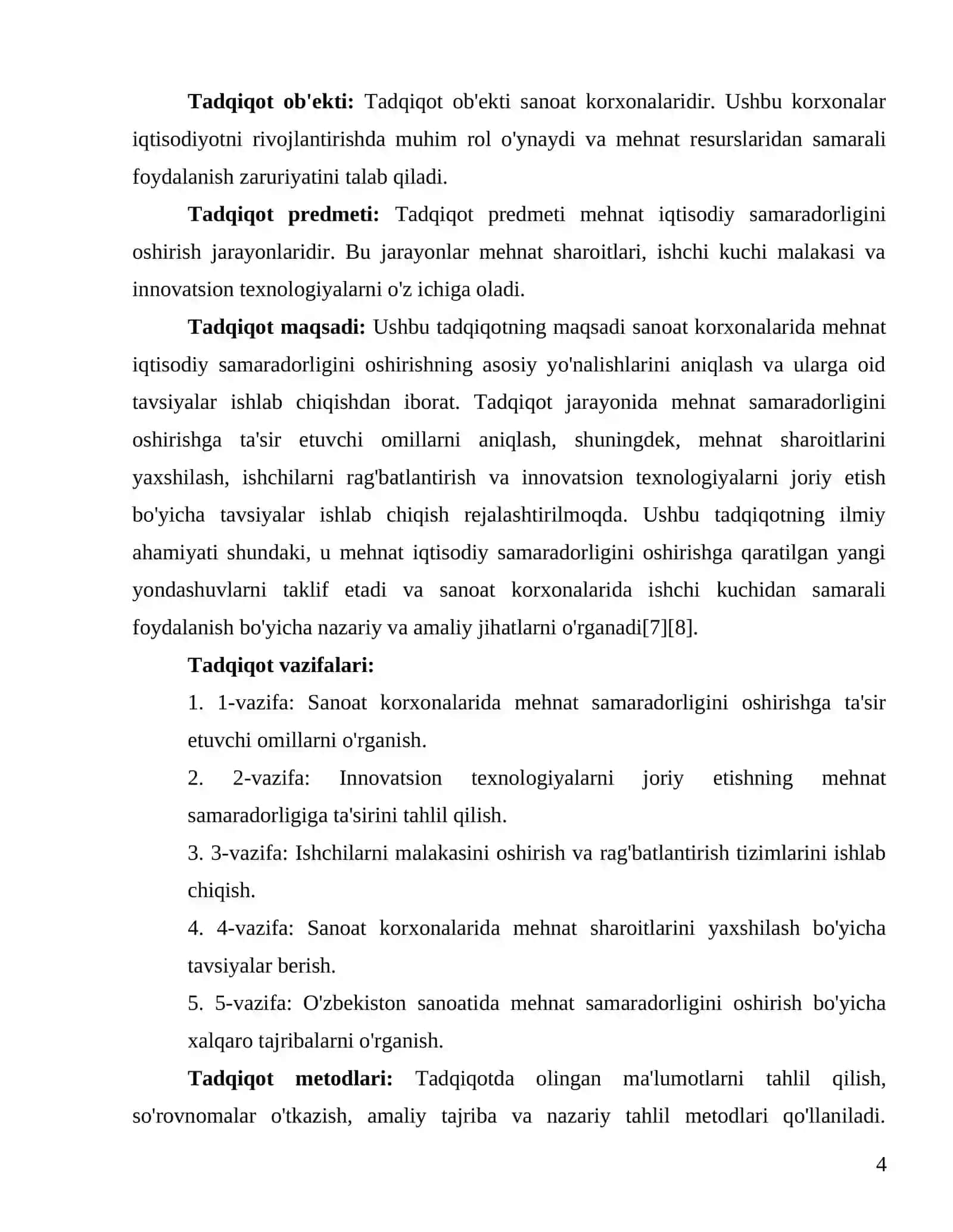 Sanoat korxonalarida mehnat iqtisodiy samaradorlikni oshirish 4