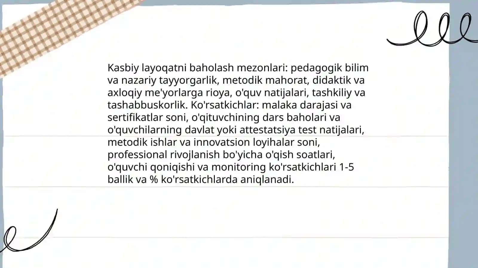 O'qituvchining kasbiy layoqati va uni tashxislash muammolari 4