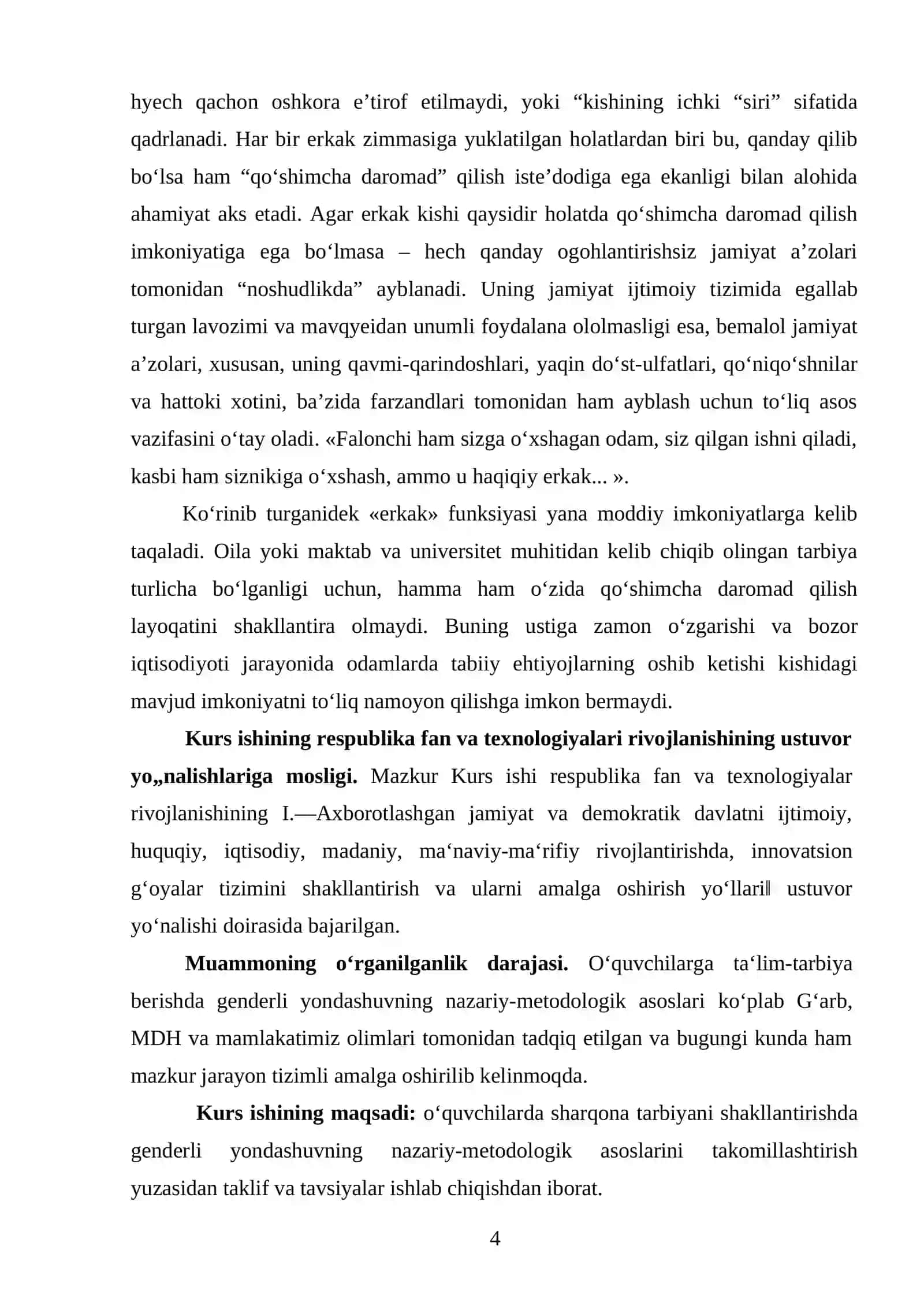 TA'LIM SOHASIDA GENDER MUAMMOLARNI OʻRGANISH HOLATI TAHLILI 4