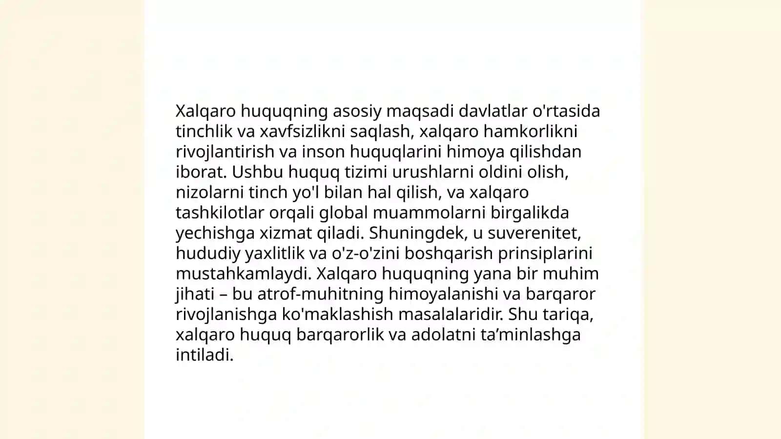 Xalqaro huquqning maqsadi, vazifasi, predmeti, uni o'rganishning yurist faoliyatidagi ahamiyati 4