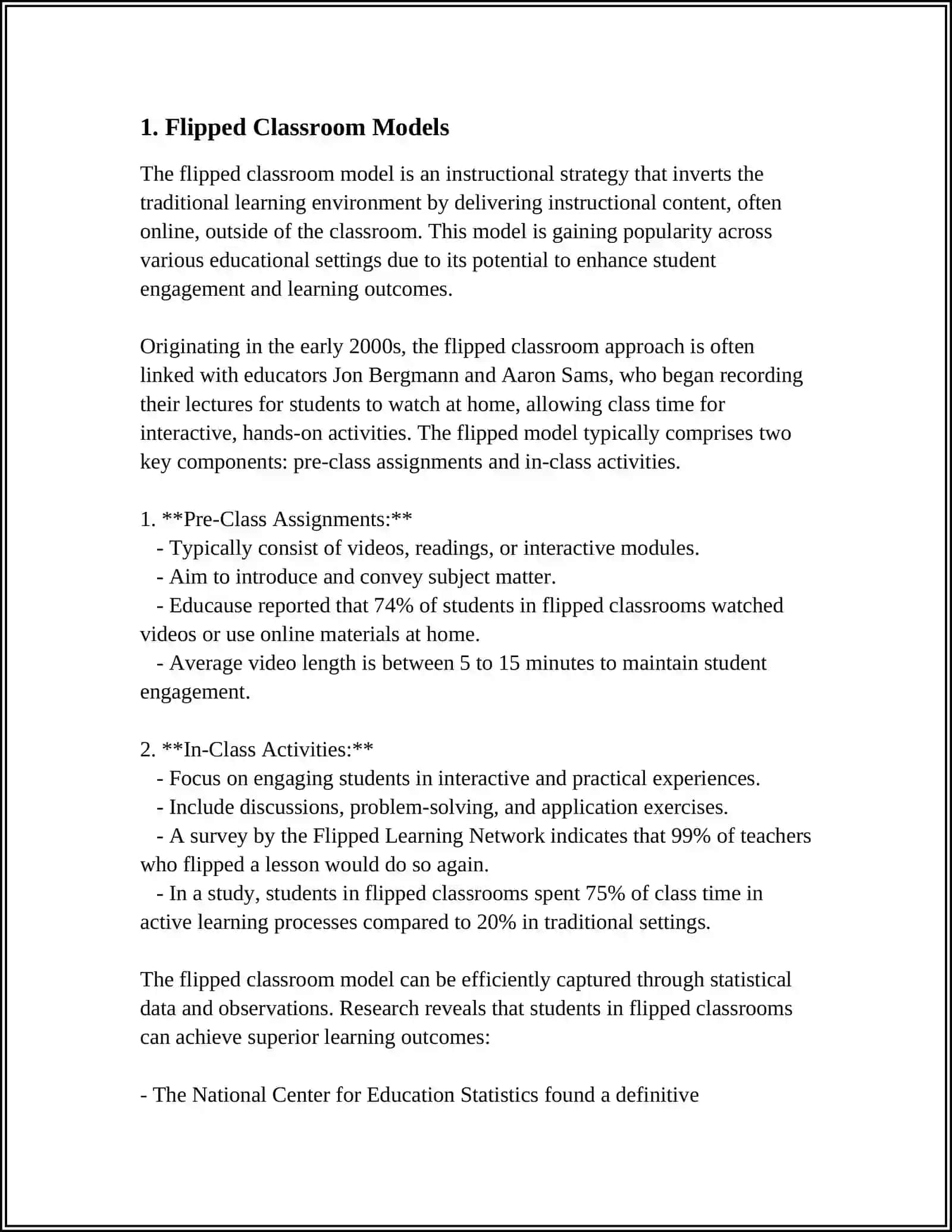 Flipped Classroom Models 4