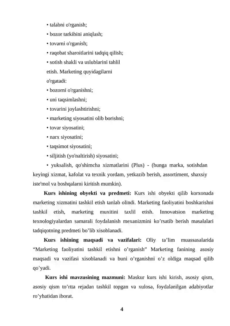 Korxonada marketing xizmatini tashkil etish 4