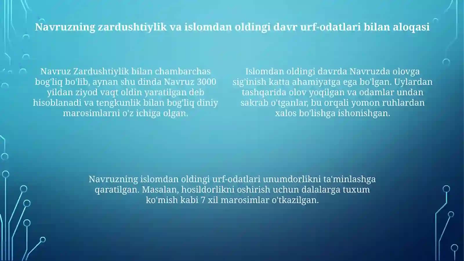 Navroʻz  ayyomining qadimiy ildizlari va uning oʻziga xos an'analari 4