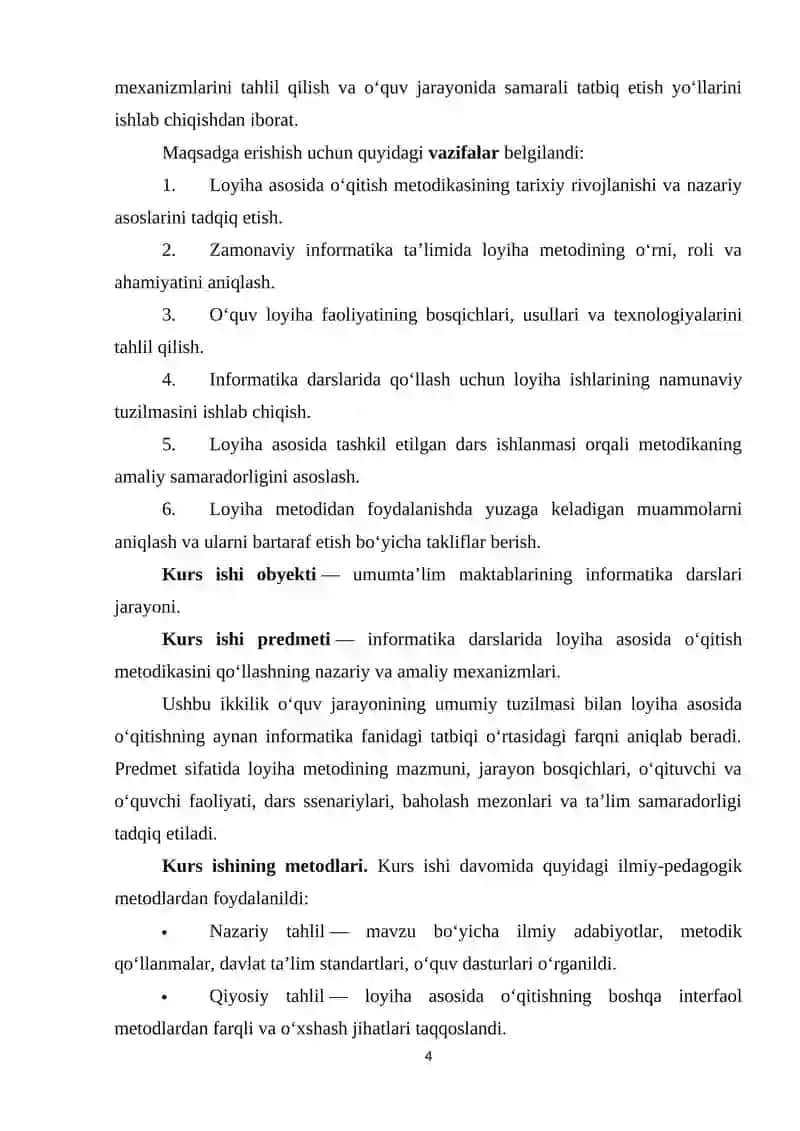 Informatika darslarida loyiha asosida oʻqitish metodikasini qoʻllash 4
