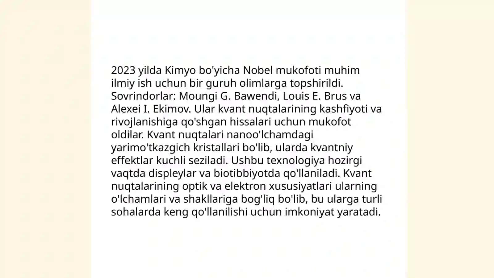 Kimyoda Nobel mukofoti sovrindorlari 4