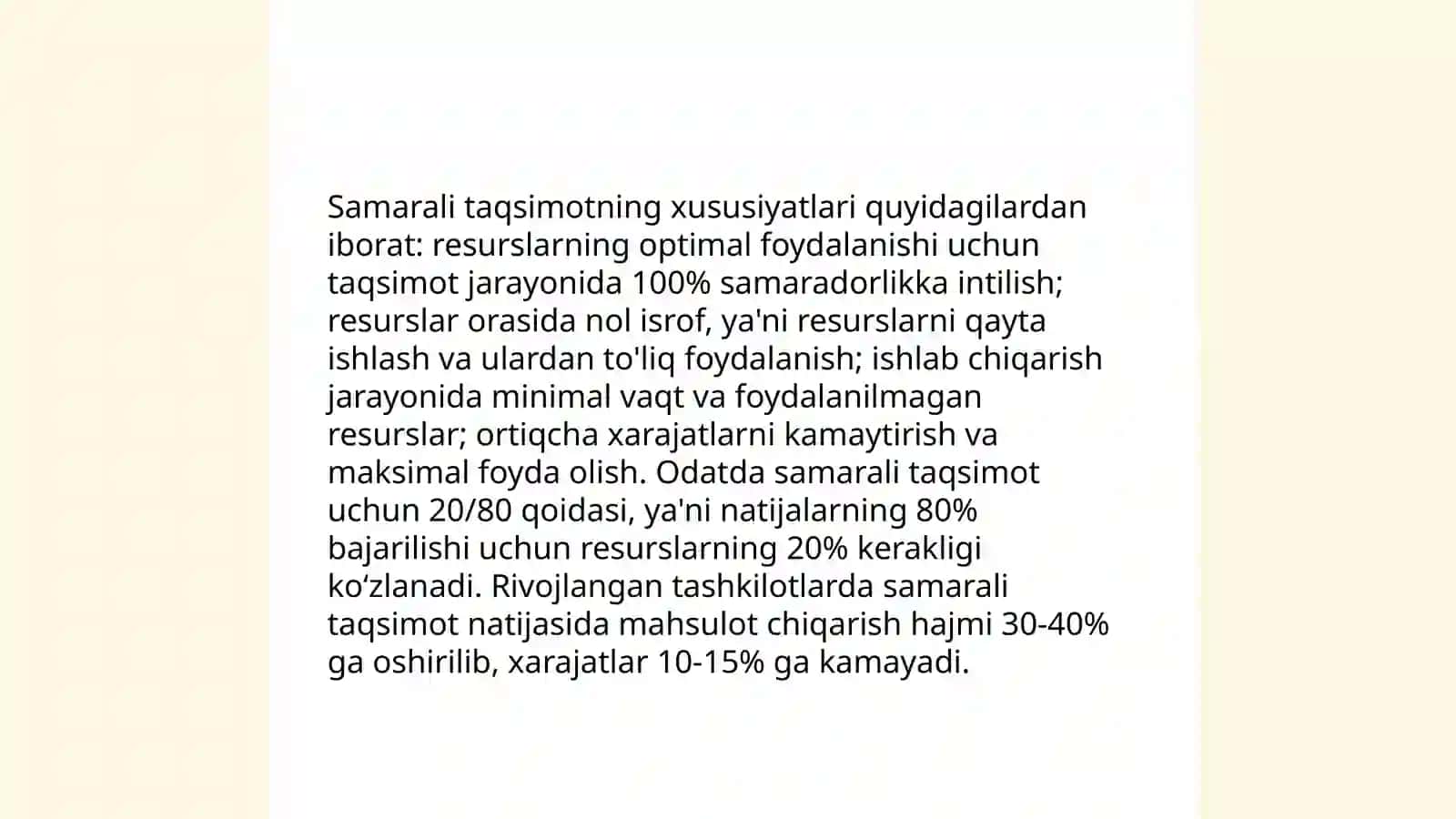 Korxonada resurslar taqsimoti samarali taqsimlanishining nazariy va ammaliy jixatlari 4