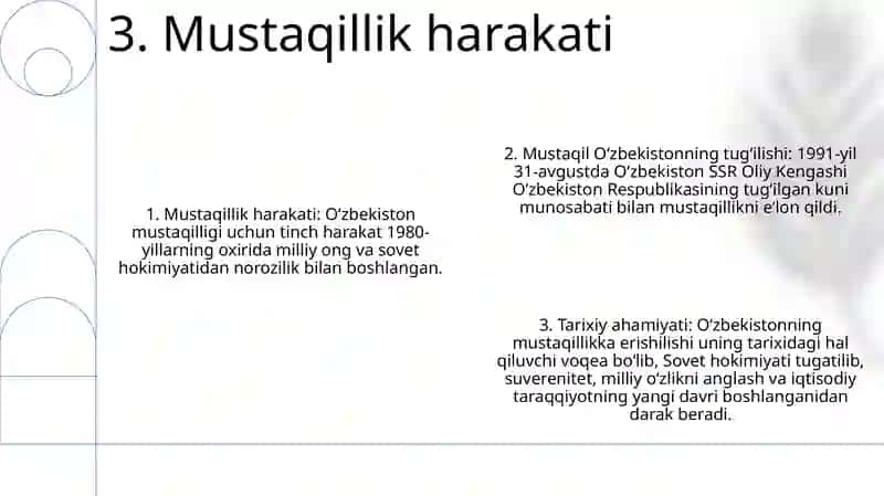 Mustaqil O'Zbekistonning Tashkil Topishi Va Uning Tarixiy Ahamiyati 4
