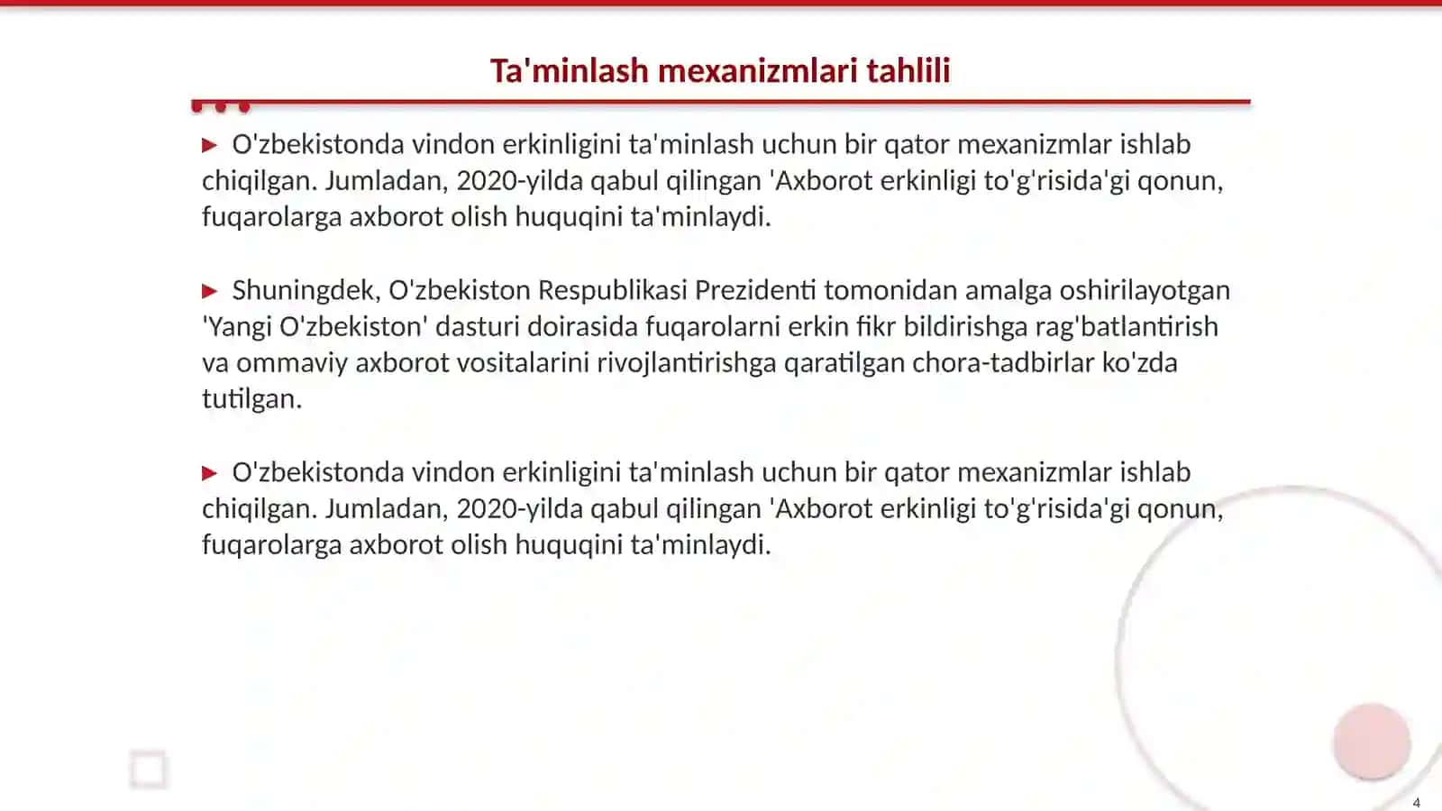 O'zbekistonda vindon erkinligini ta'minlanishi 4