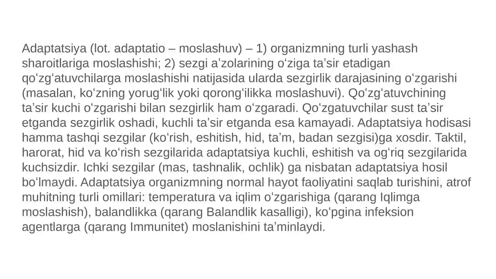 Biologiyada moslashish 4
