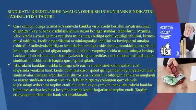 Sindikatlashgan kreditlar tijorat banklari tomonidan. 4