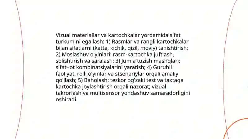 Boshlang‘ich sinflarda sifat turkumini o‘rganish o‘rganishda kreativ metod va usullar 4