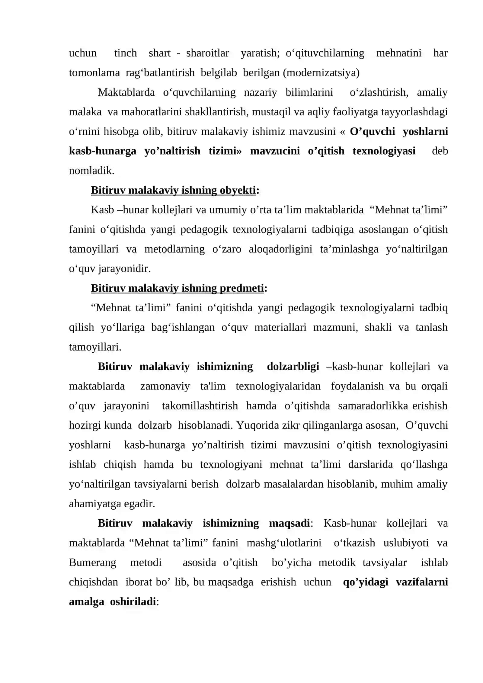 “O’quvchi yoshlarni kasb-hunarga yo’naltirish tizimi” MAVZUSINI O’QITISH TEXNOLOGIYASI (8-sinf misolida) 4