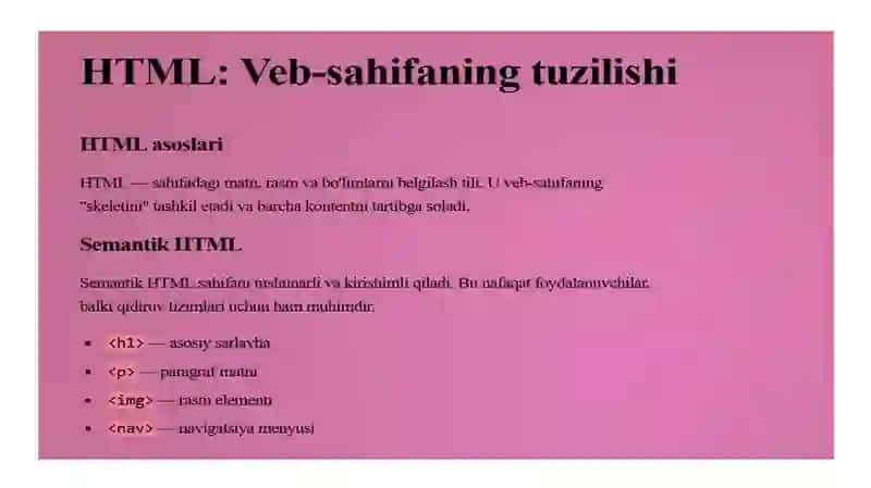 Front-end Dasturlashga Kirish: Veb-sahifalarni yaratish san'ati 4