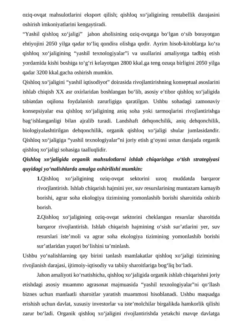 Organik Qishloq Xo‘jaligini Rivojlantirish Yo‘nalishlari 4