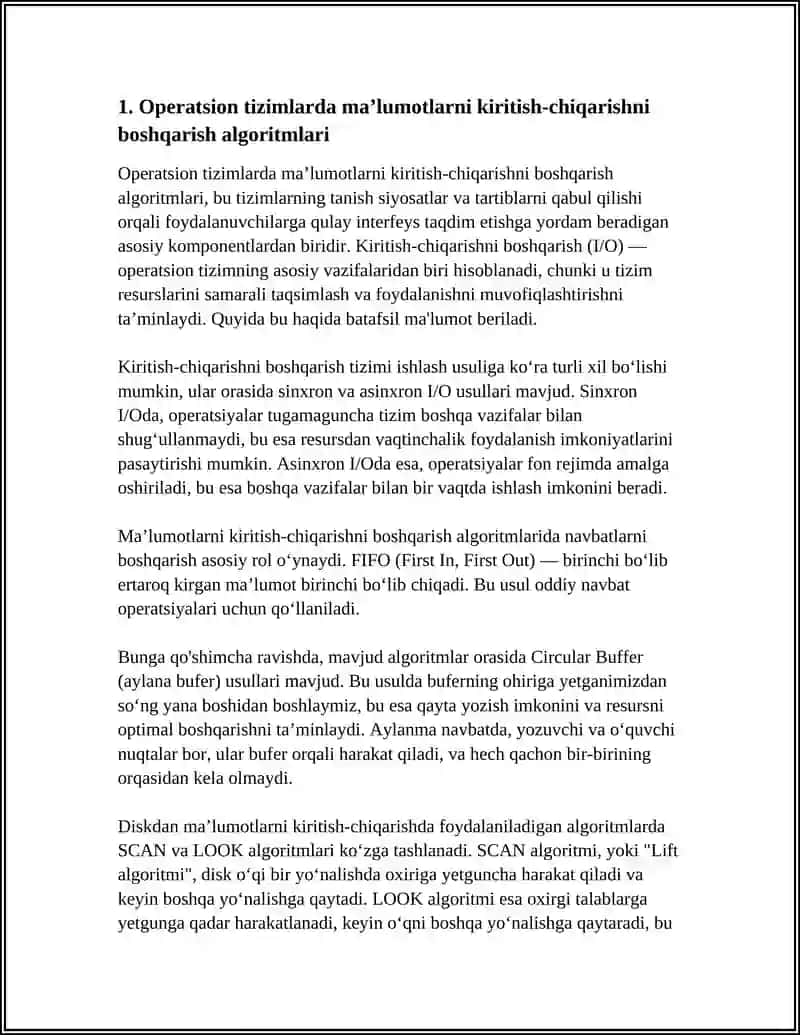 OPERATSION TIZIMLARDA MA’LUMOTLARNI KIRITISH-CHIQARISHNI BOSHQARISH 4