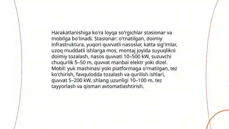 Loyqa so'rgich mashinalarning turlari va klassifikatsiyasi 4