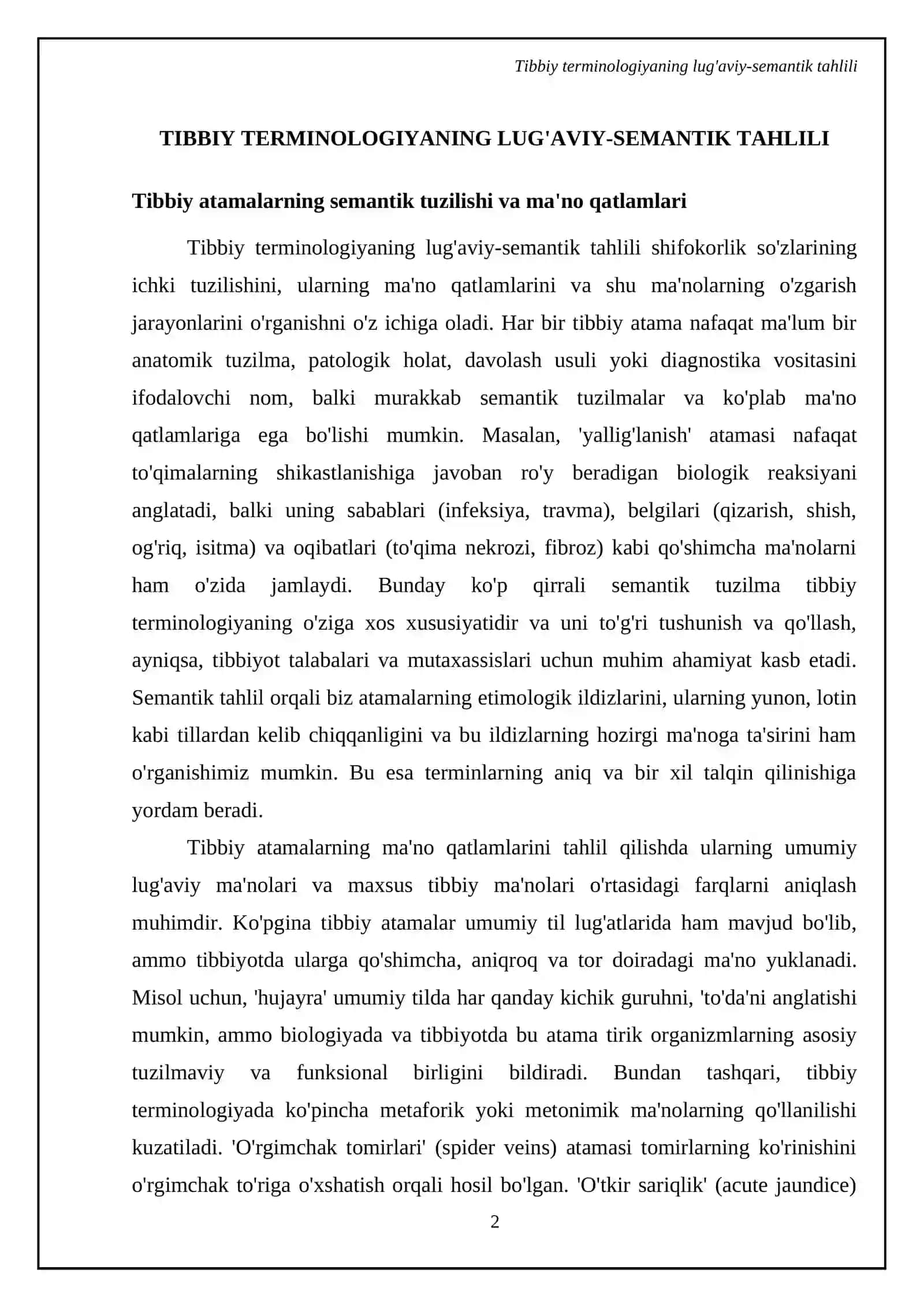 Tibbiy fanlar bo‘yicha atamalarning mavzuviy guruhlarini tuzish 4