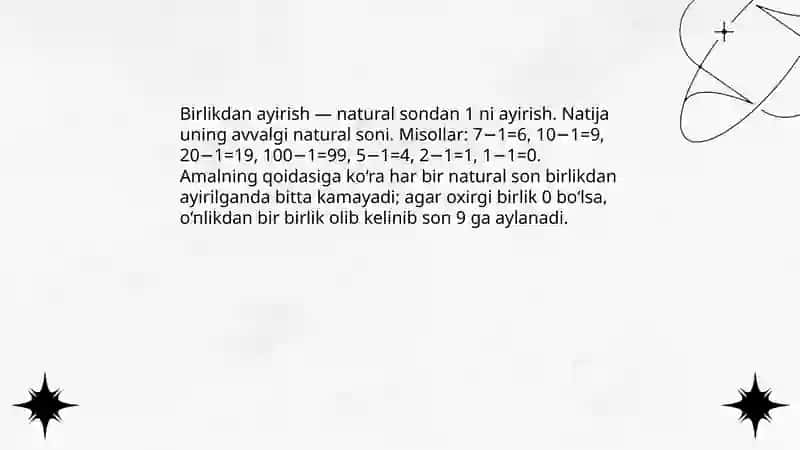 Natural sonlarni qoʻshish va ayrishga doir misollar 4