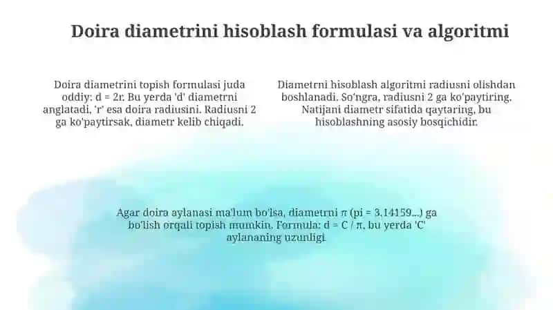 Aylananingdiametrinihisoblashdasturi 4