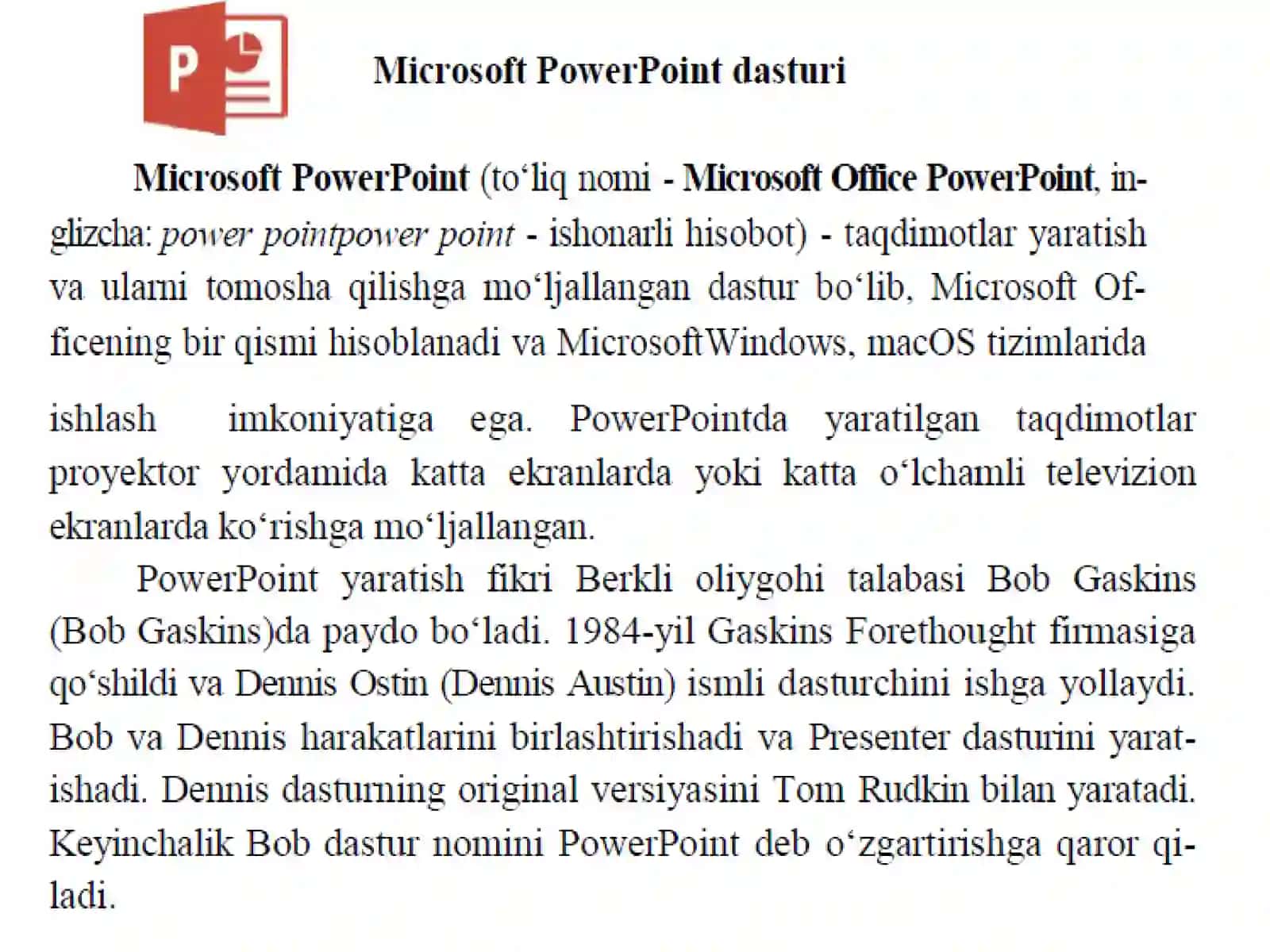 Microsoft PowerPoint dasturi, unterfeysi va ularning imkoniyatlari 4