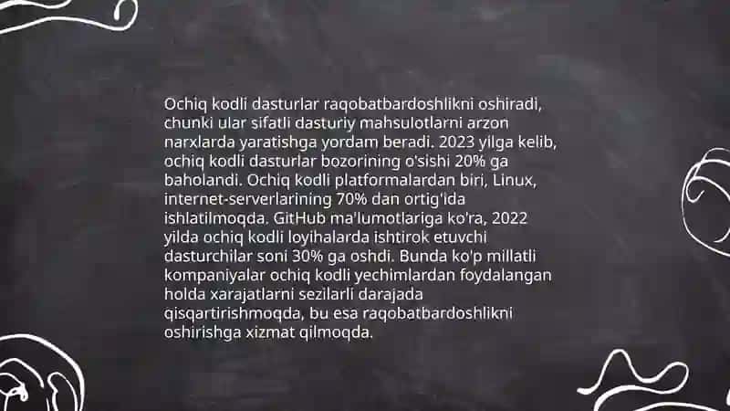 Ochiq kodli dasturlar va ularning iqtisodiyotdagi o‘rni 4