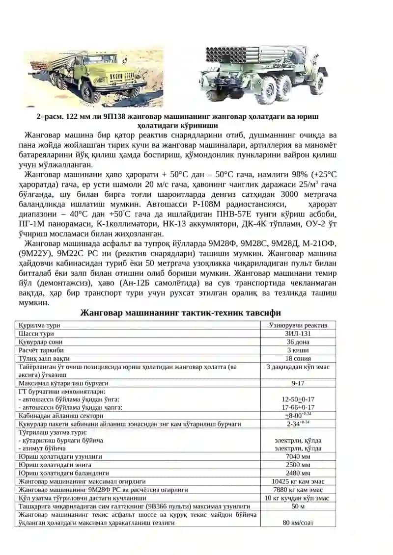122 мм ли 9П138 “Град-1” жанговар машинаси (комплекс 9К55) 4