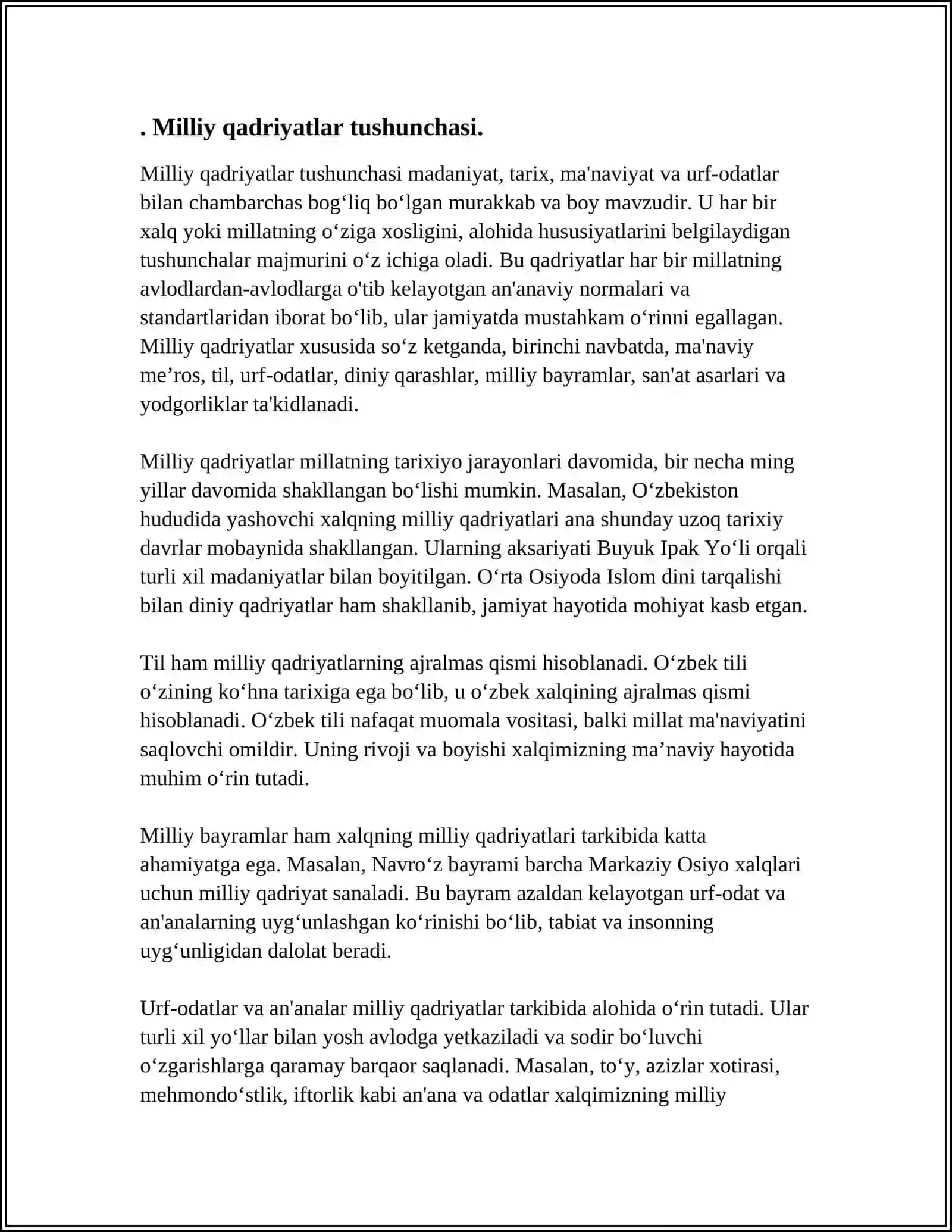 OZOD SHARAFIDDINOVNING "ÒLSAM AYRILMASMAN QUCHOQLARINGDAN" MAQOLASINI OQITISH ORQALI ÒQUVCHILARGA MILLIY ADABIYATNI SINGDIRISH USULLARI 4