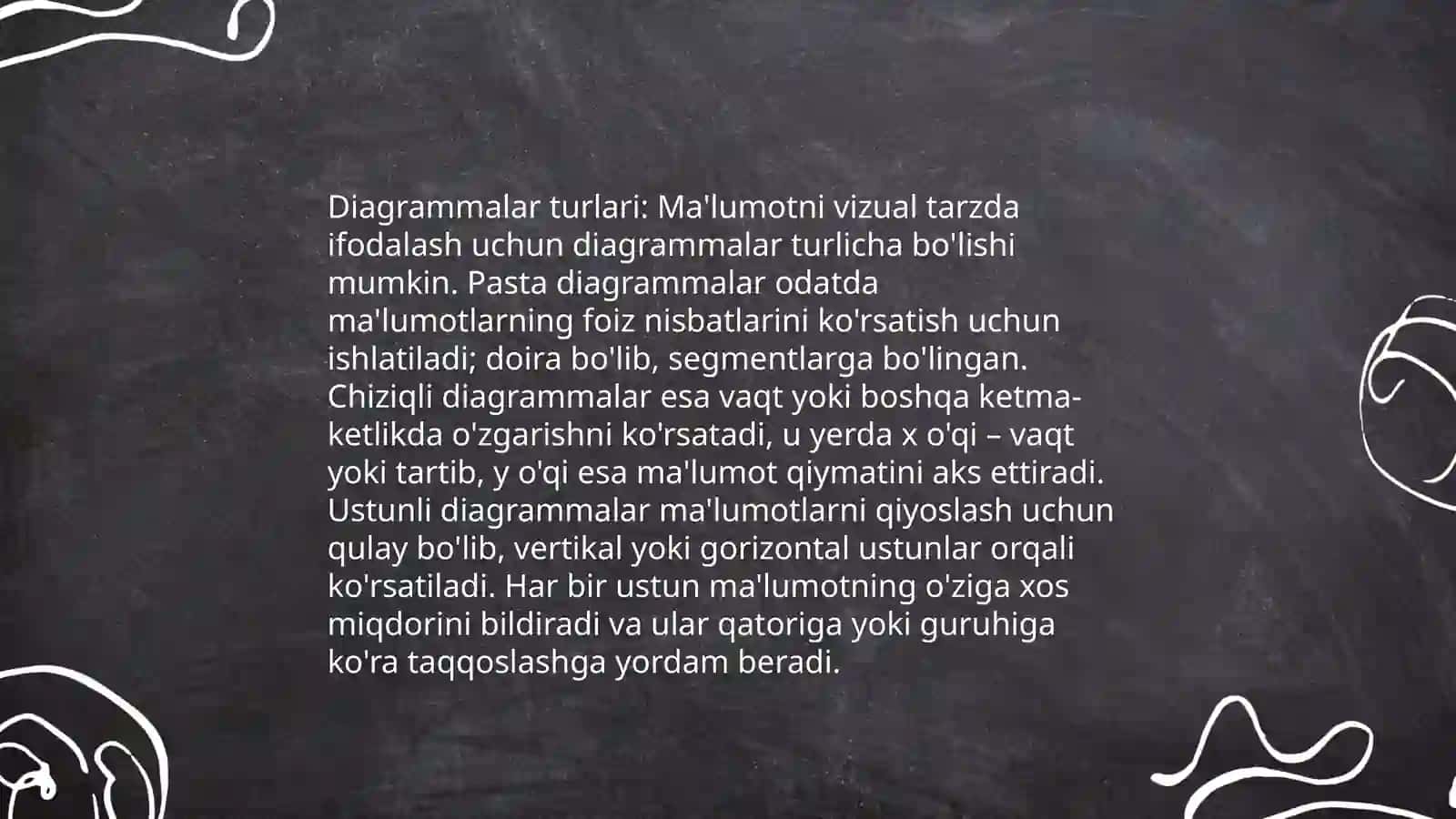Excelda ma'lumotlarni grafik va diagrammalar orqali taqdim qilish 4