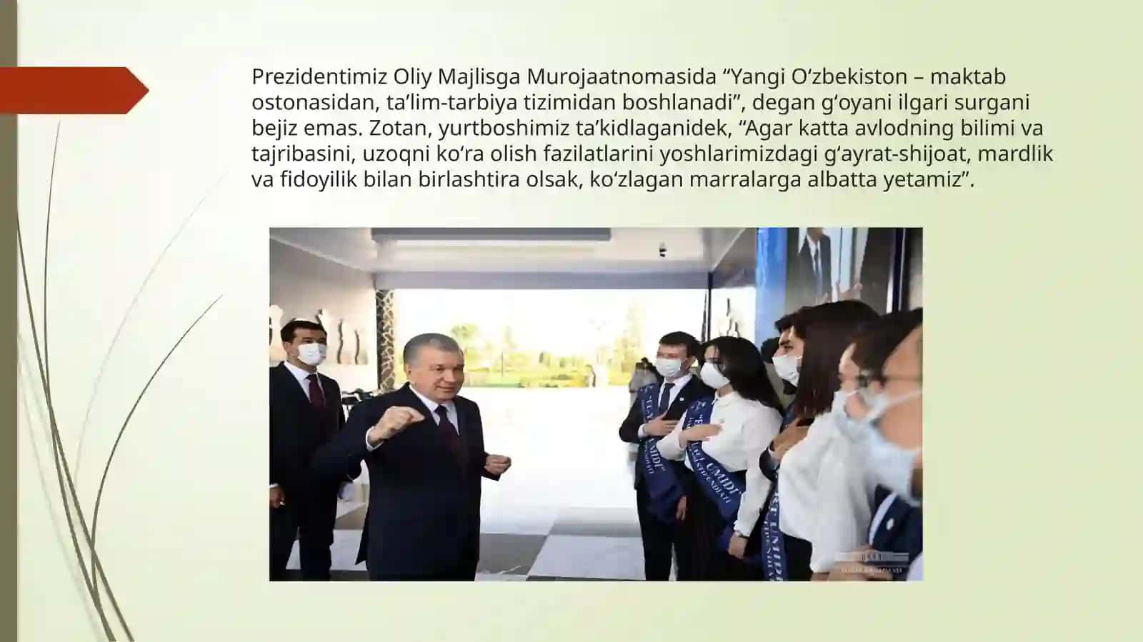 Yangi O‘zbekiston yoshlari bugunimiz va istiqbolimiz poydevori 4