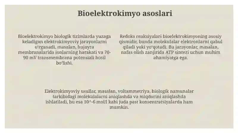 Tibbiyotda elektroximiyaning ahamiyati 4