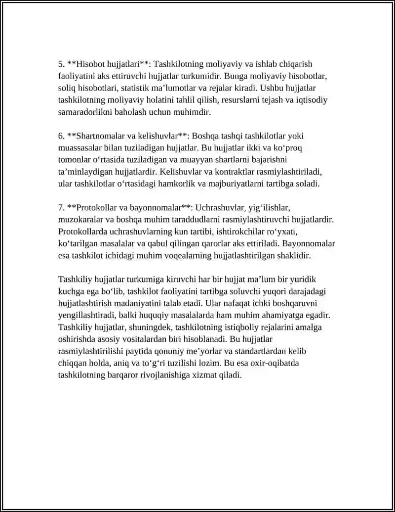 Tashkiliy Hujjatlar va Ulami Rasmiylashtirish 4