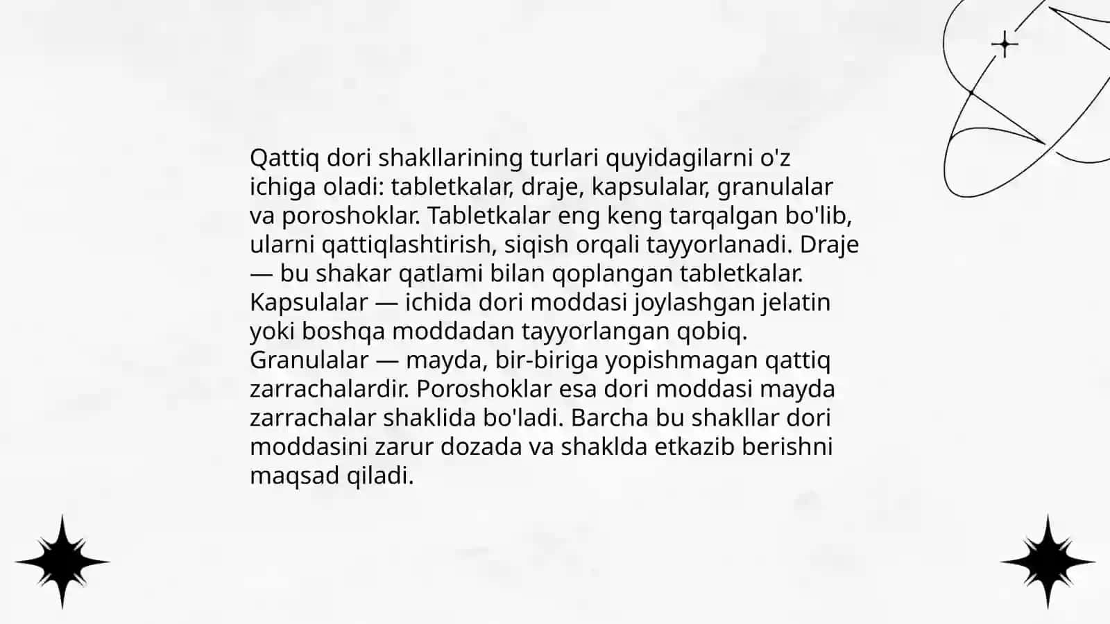 Dozalar. Retsept va uning tuzilishi. Qattiq va yumshoq dori shakllari va ularga retsept yozish qoidalari 4