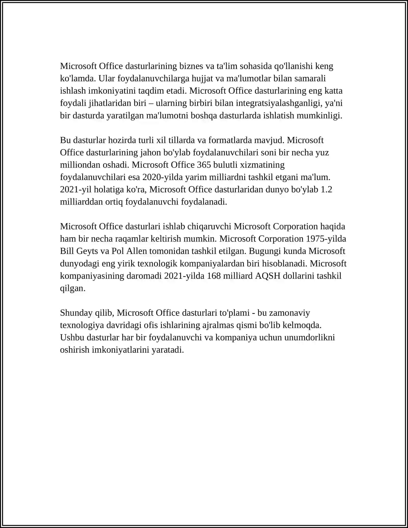 Microsoft Office dasturlari to'plami 4