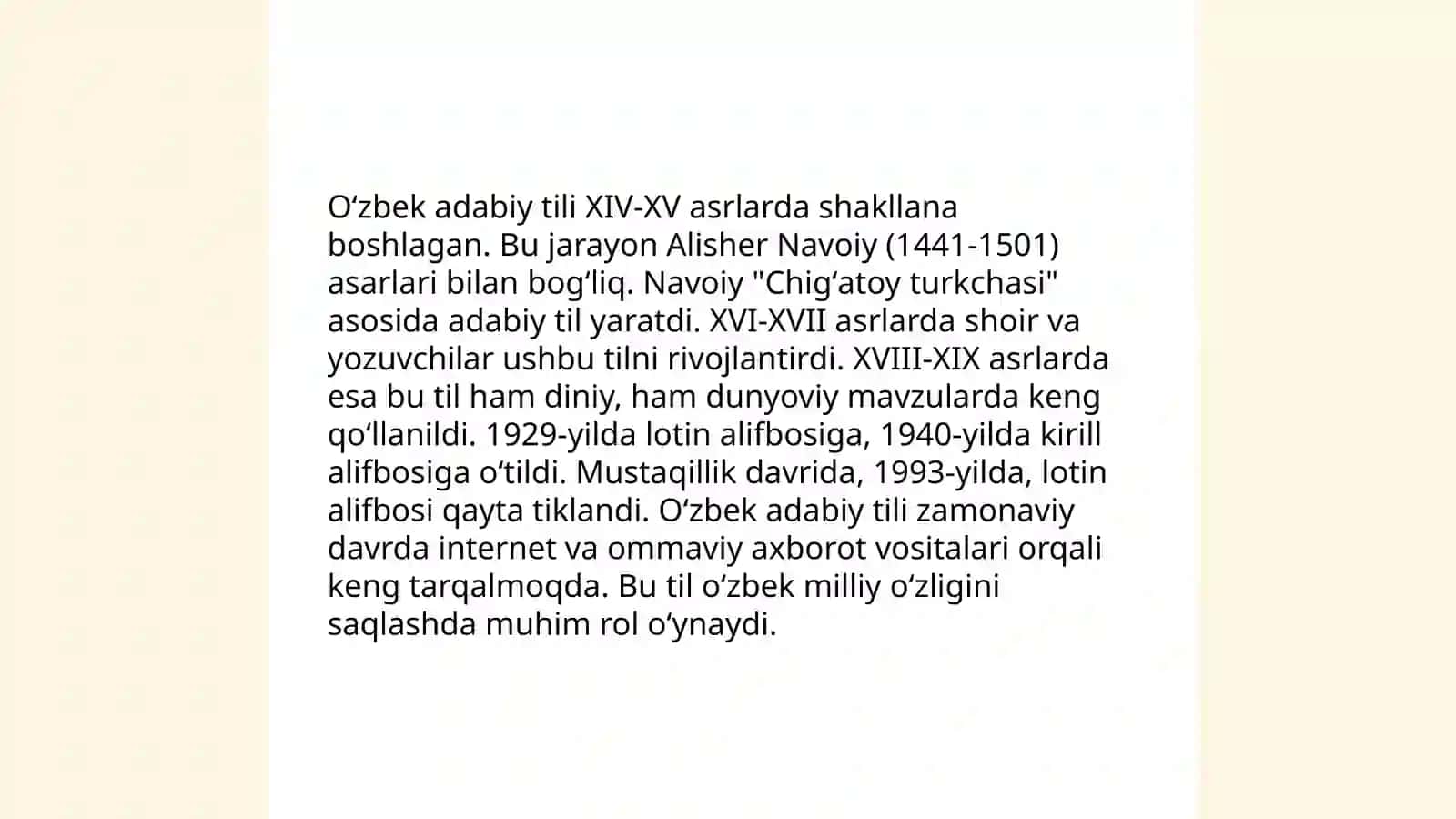 O'zbek tili va yozuvi tarixi 4