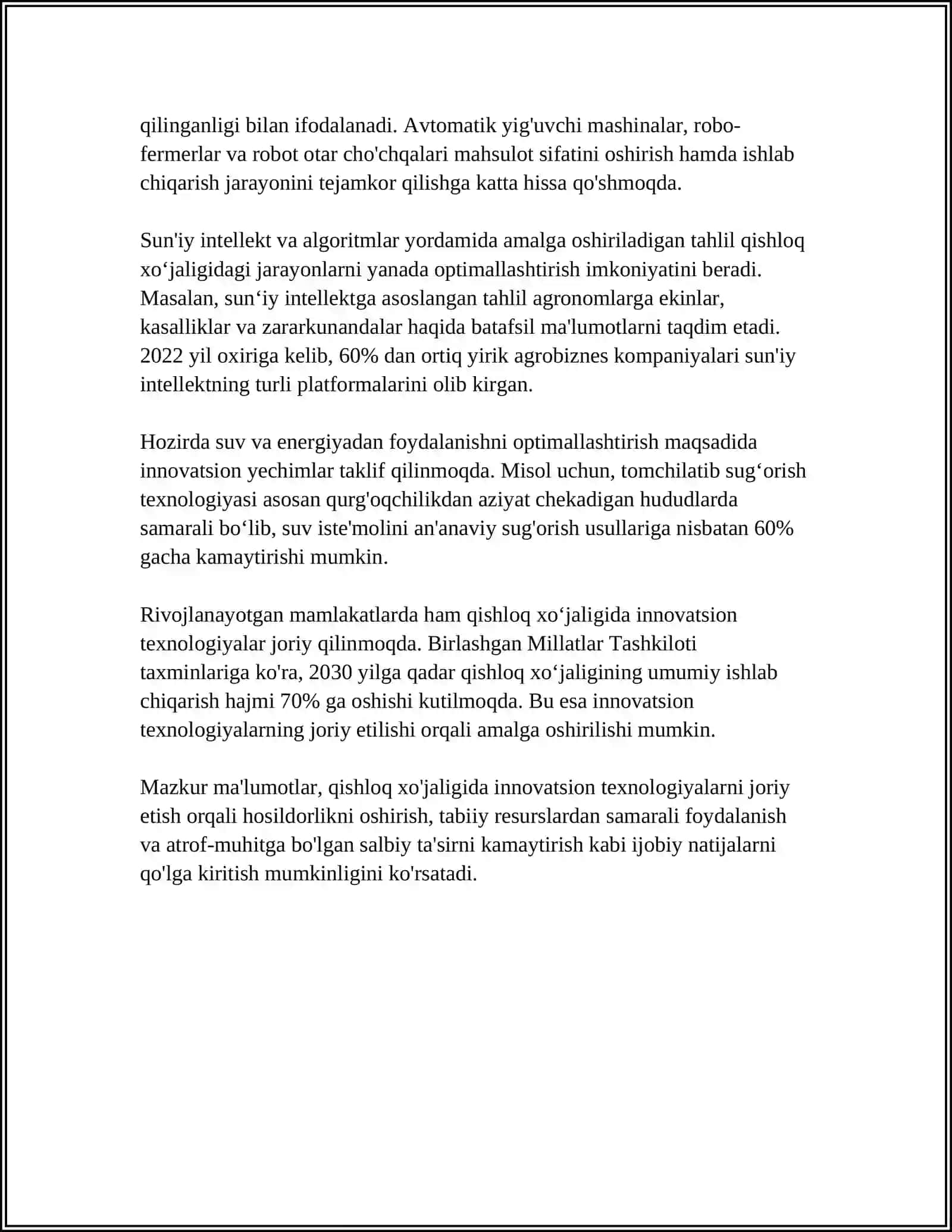 QISHLOQ XOJALIGI VA SANOAT SOHASIDAGI OZGARISHLAR XAQIDA 4
