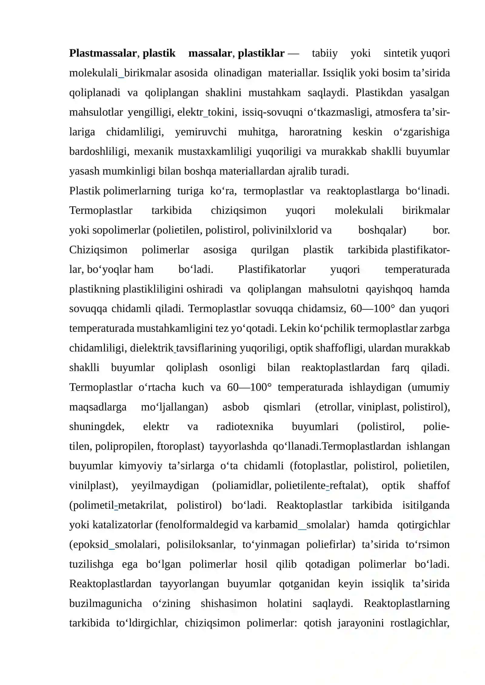 Metallsiz materiallar: plastmassa va rezinadan detallar ishlab chiqarish texnologiyasi 4