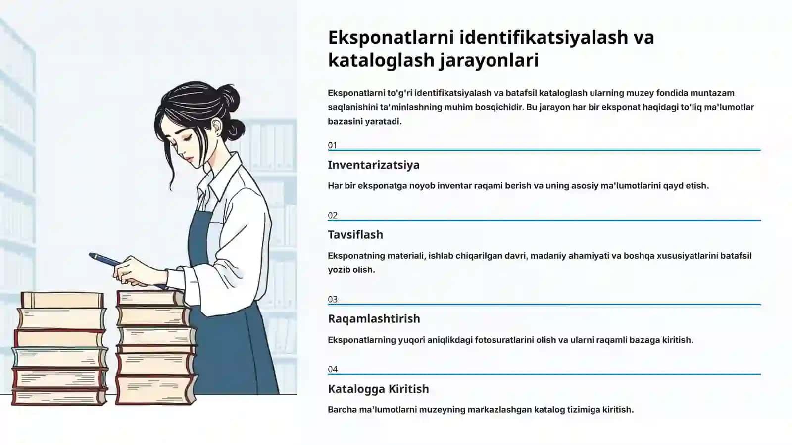 Muzey Eksponatlarini Hisobga Olish va Saqlash TartibiS.TRX AU 22 guruh 4