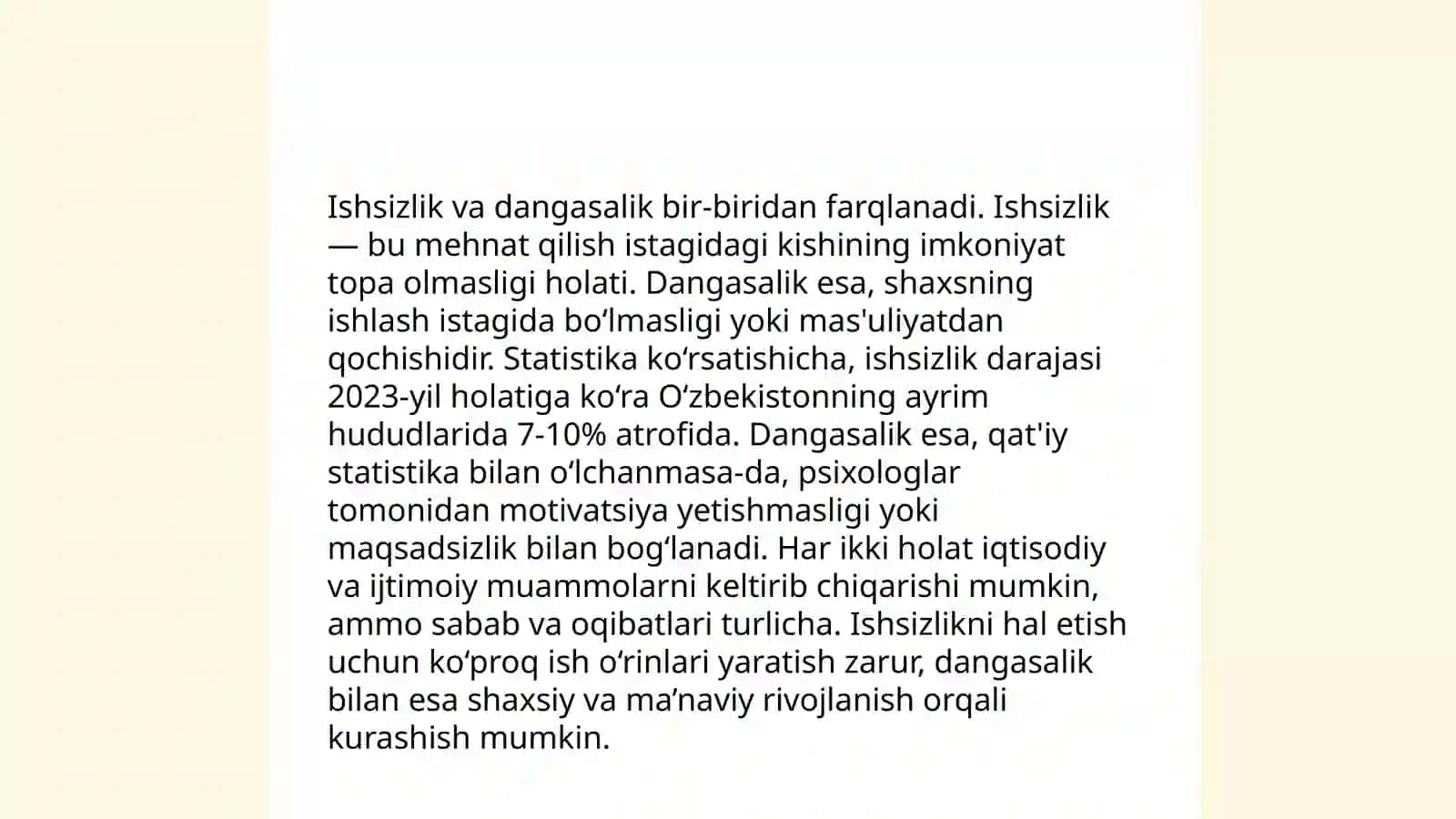 Irodasizlik. Irodasizlikning har xil namoyon bo’lishi. Dangasalik 4