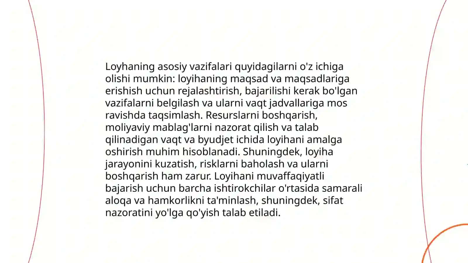 Loyha. Loyha tavsifi 4