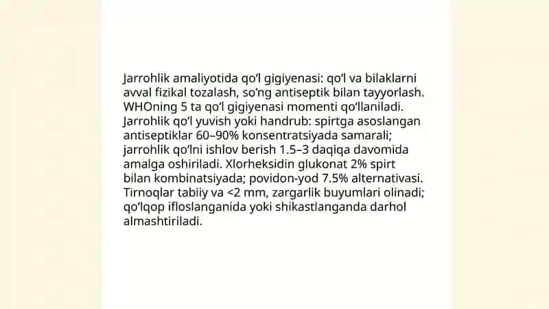 Xirurgiyada gospital infeksiya profilaktikasi 4