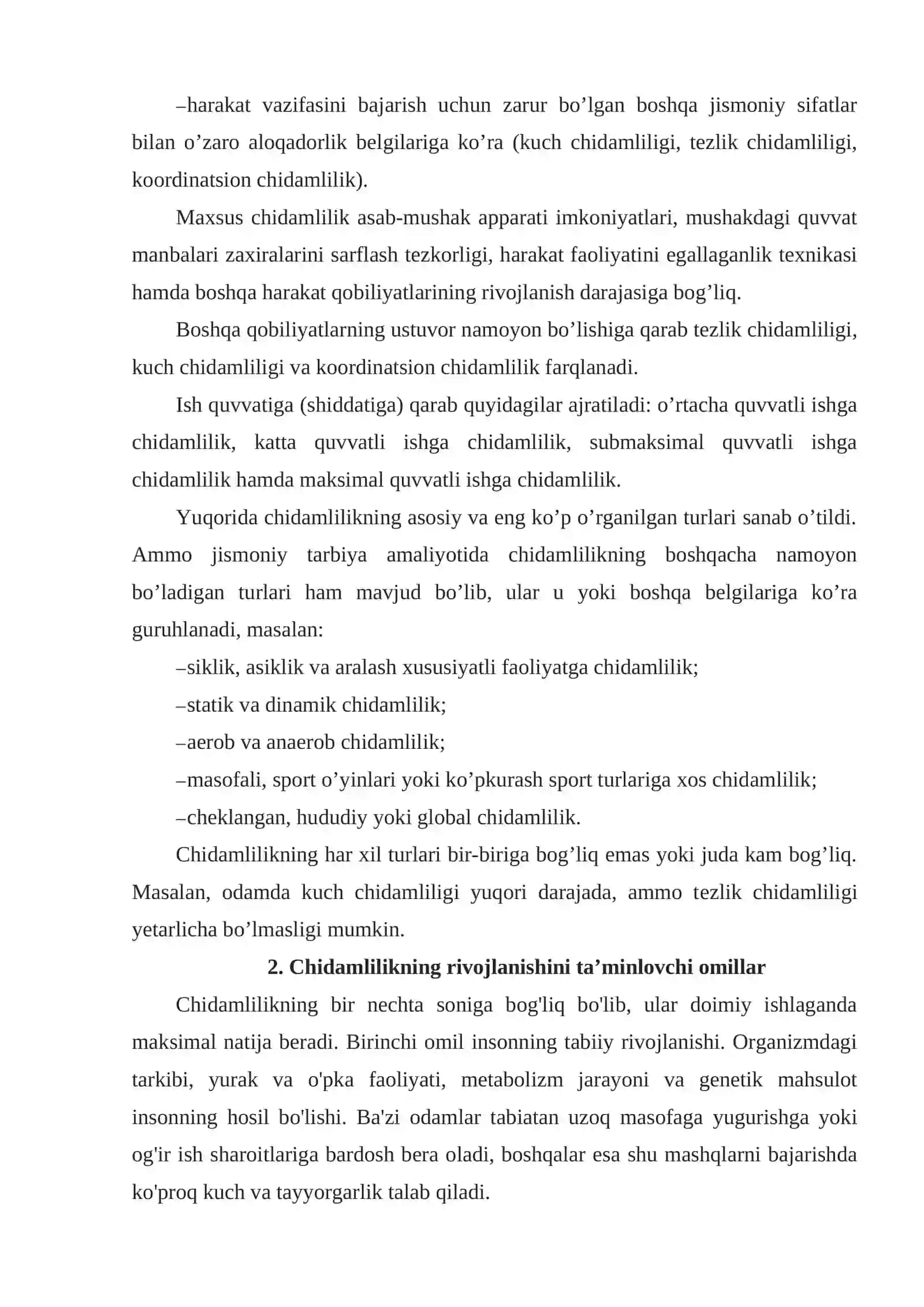 Chidamlilikni biokimyoviy asoslari va uni rivojlantirish usullar 4