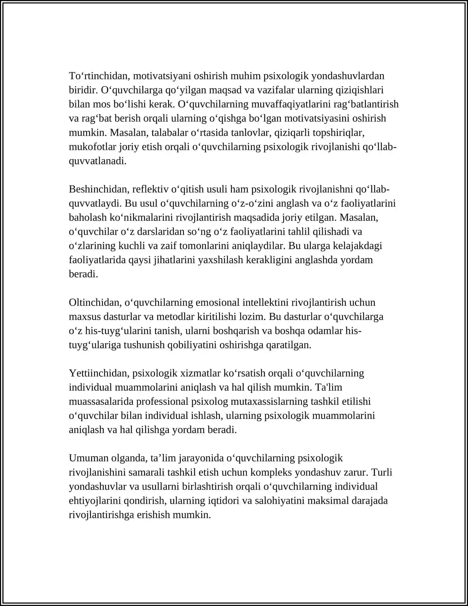 O‘QUVCHILARNING PSIXOLOGIK RIVOJLANTIRISH ISHLARI VA PSIXOLOGIYANING SAMARALI USULLARI 4